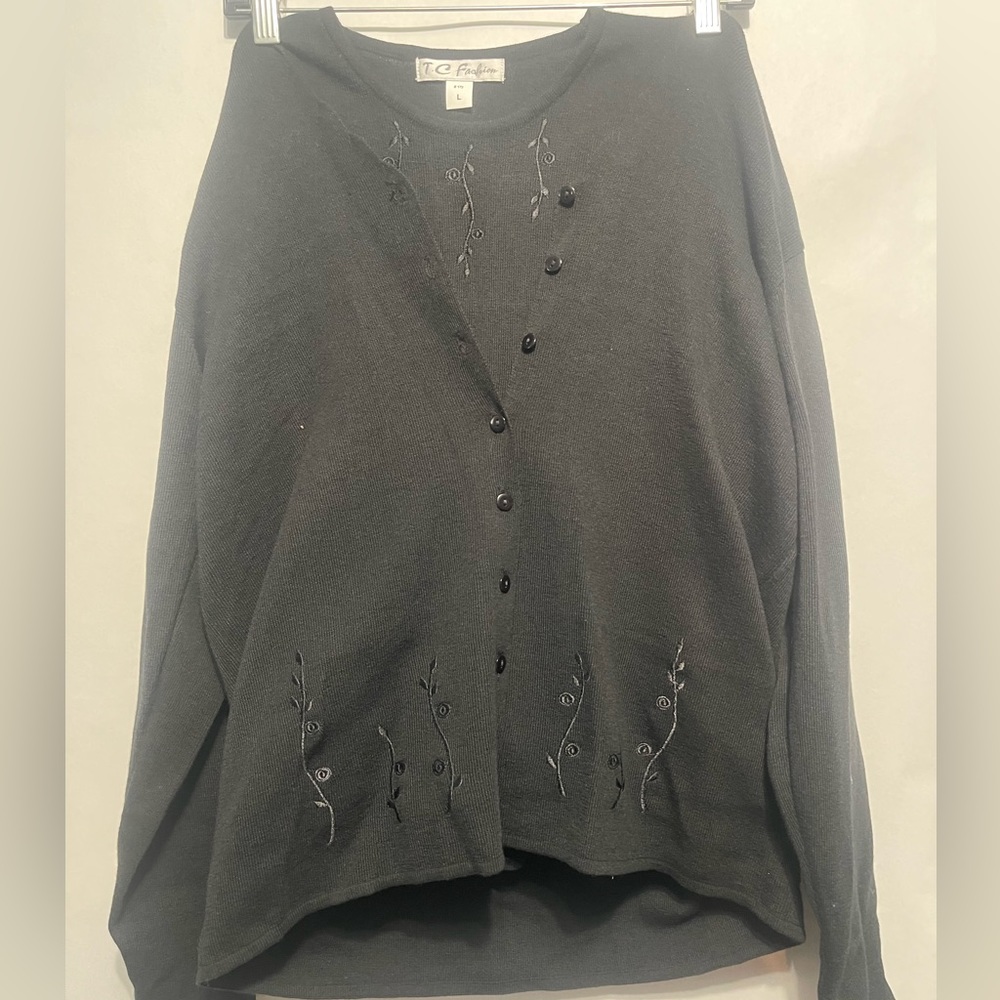 Two piece set tank top with button up long sleeve